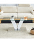 Crystal Clear Modern Coffee Table with Stainless Steel Base