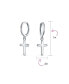 ფოტო #4 პროდუქტის Small Plain Delicate Religious Dangling Charm Cross Hoop Kpop Huggie Earrings For Women Men Teen.925 Sterling Silver