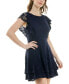 Фото #3 товара Juniors' Ruffle-Sleeve Lace Dress