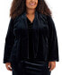 Фото #1 товара Plus Size Velvet Shawl-Collar Jacket