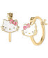 ფოტო #1 პროდუქტის Hello Kitty Enamel Small Hoop Earrings in 18k Gold-Plated Sterling Silver, 3/4"