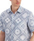 Фото #3 товара Men's Linen Bandana-Print Short-Sleeve Shirt, Created for Macy's