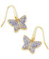 ფოტო #1 პროდუქტის 14k Gold-Plated Pavé Butterfly Drop Earrings