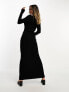 Фото #7 товара SNDYS fine knit maxi jumper dress in black