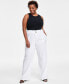 ფოტო #1 პროდუქტის Plus Size Linen-Blend Wide-Leg Pants, Created for Macy's