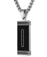 Фото #3 товара Men's Black Diamond Dog Tag 22" Necklace in Carbon Fiber, Stainless Steel, & Black Ion-Plate