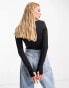 Фото #2 товара NA-KD x Moa Mattsson long sleeve body in black