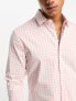 ASOS DESIGN stretch slim work shirt in pink check