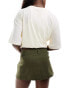 Brave Soul pleated mini skirt in khaki