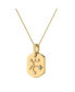 ფოტო #3 პროდუქტის Sagittarius Archer Design 14K Yellow Gold Blue Topaz Stone Diamond Tag Pendant Necklace