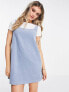 ASOS DESIGN a-line cord pinny dress in blue