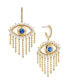 Фото #1 товара Cubic Zirconia Small C-hoop Evil Eye Fringe Earrings