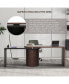 56.92" Modern L Shaped Desk In With 1 Cabinet And Open Storage, 360 Wood Rotating Desk