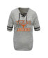 Фото #1 товара Women's Heather Gray Distressed Texas Longhorns Plus Size Striped Lace-Up T-shirt