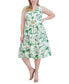 Фото #3 товара Plus Size Printed Belted Cotton Midi Dress