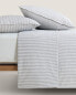 Striped cotton flat sheet