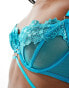 Hunkemoller Eros balconette bra with floral embroidery in blue