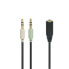 Wentronic Audio Adapter (Headphones > Notebook) - 0.4 m - 2 x 3.5mm - Male - 3.5mm - Female - 0.4 m - Black