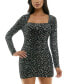 Фото #3 товара Juniors' Sequin Square-Neck Bodycon Dress