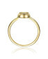 ფოტო #2 პროდუქტის Sterling Silver 14k Gold Plated Cubic Zirconia Pave Bezel Ring