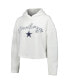ფოტო #3 პროდუქტის Women's White Dallas Cowboys Fluffy Pullover Sweatshirt and Shorts Sleep Set