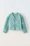 Фото #1 товара Блуза из ткани с цветочными принтом с завязками ZARA