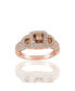 Фото #1 товара Suzy Levian Sterling Silver Cubic Zirconia Asscher Cut Brown Engagement Ring