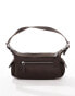 Mango side pocket shoulder bag in dark brown