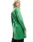 Фото #3 товара Muubaa button down leather trench coat in green