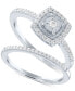 Фото #1 товара Diamond Bridal Set (1/4 ct. t.w.) in Sterling Silver