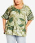 Фото #1 товара Plus Size Alice Border V-neck Tunic Top