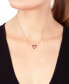 ფოტო #2 პროდუქტის EFFY® Pink Sapphire (1/6 ct. t.w) & Ruby (1/20 ct. t.w.) Ombré Heart 17-3/4" Pendant Necklace in 14k Rose Gold