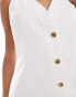 River Island denim waistcoat mini dress in white Белый, 46 - фото #3