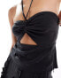 Фото #4 товара Pretty Lavish textured halter top co-ord in black