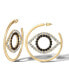 Фото #1 товара Yellow Gold Plated Iron Glass Stone Crystal Eye Hoop Earrings