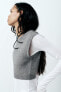 Cropped fine knit vest