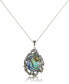 Фото #1 товара Marcasite and Abalone Doublet Teardrop Pendant+18" Chain in Sterling Silver