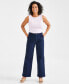Фото #1 товара Women's High-Rise Wide-Leg Twill Pants, Created for Macy's