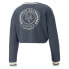 Фото #2 товара Футболка женская Puma OA X Cropped Crew Neck Sweatshirt голубая Casual Tops 52345816