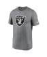 Фото #3 товара Men's Heather Charcoal Las Vegas Raiders Legend Logo Performance T-shirt