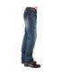 Фото #2 товара Men's Slim Straight Premium Jeans Dark Tinted Blue Hand Rub Whisker