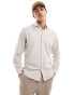 Фото #1 товара Selected Homme long sleeve linen mix shirt in beige