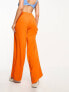 Vero Moda shirred waist beach trousers in orange