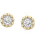 ფოტო #6 პროდუქტის Diamond Miracle Plate Stud Earrings (1/5 ct. t.w.) in 14k Two-Tone Gold