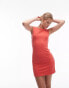 Фото #1 товара Topshop super soft cupro mini dress in poppy red