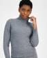 ფოტო #3 პროდუქტის Petite Diamond-Stitch Mock-Neck Sweater