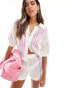 Фото #1 товара The Frolic brooks square crochet beach shirt in pink