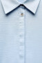 Фото #9 товара Атласная рубашка с потайными пуговицами ZARA