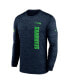 Фото #2 товара Men's College Navy Seattle Seahawks 2024 Sideline Velocity Performance Long Sleeve T-Shirt