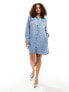 Vero Moda Curve denim shirt dress in light blue wash